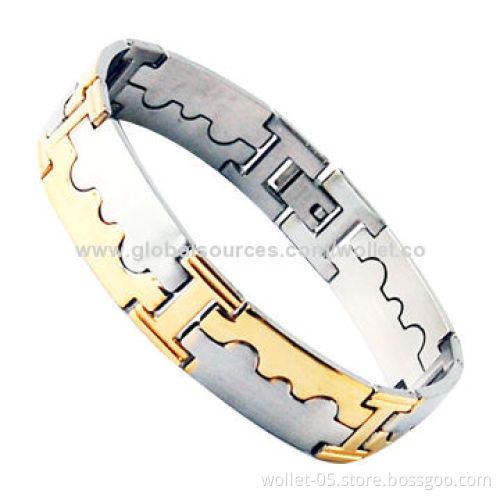 China Selling Fashionable 316L Stainless Steel Bracelet with IP Gold Plating, New Design